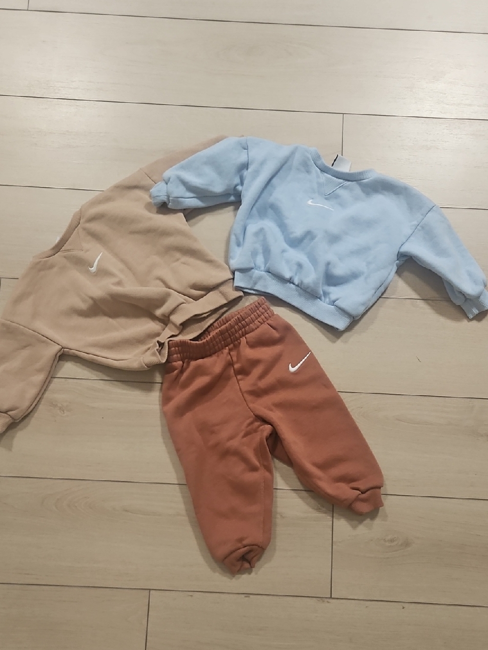 Nike Kids Rust Brown Joggers with White Swoosh Sold As Set 18 Months